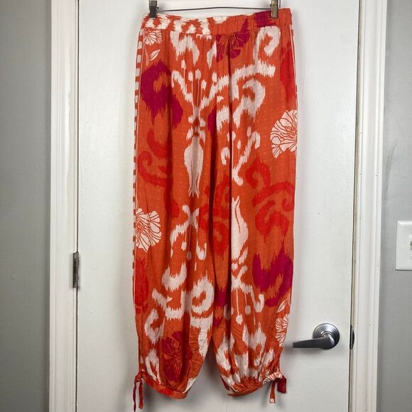 Rachel Zoe NWT Harem Pants Bohemian Boho Hippie Gypsy Wide Leg Oriental Floral M - Picture 8 of 12
